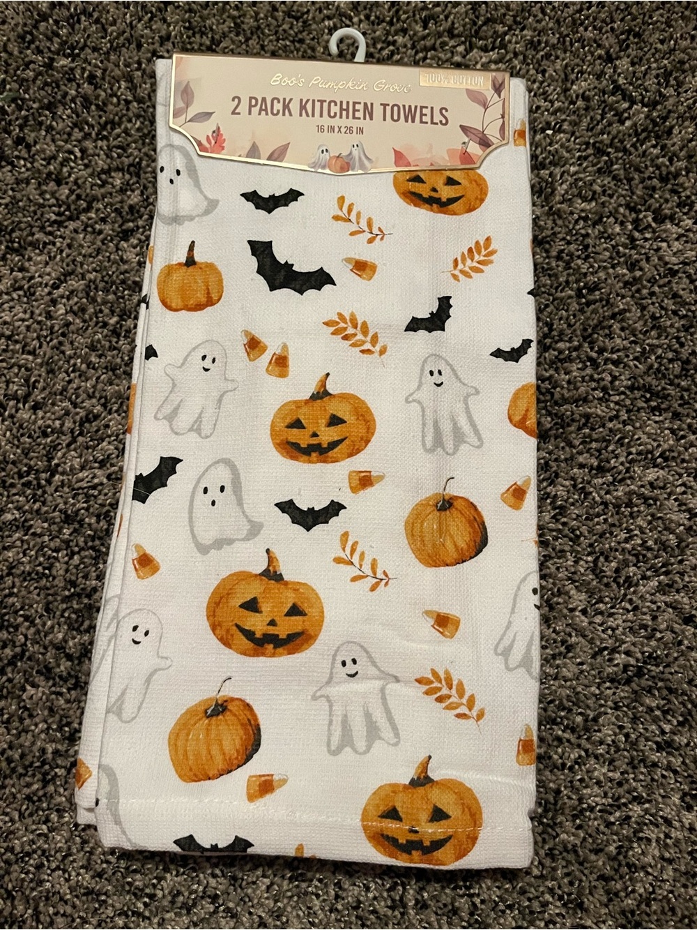 Boos pumpkin grove Halloween kitchen hand towels